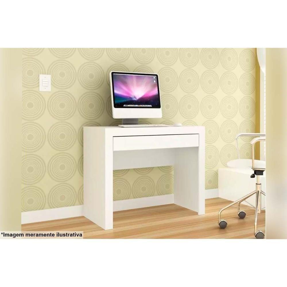 Mesa Notebook Escritório MSM421 c/ 1 Gaveta Branco - Movelbento - 3