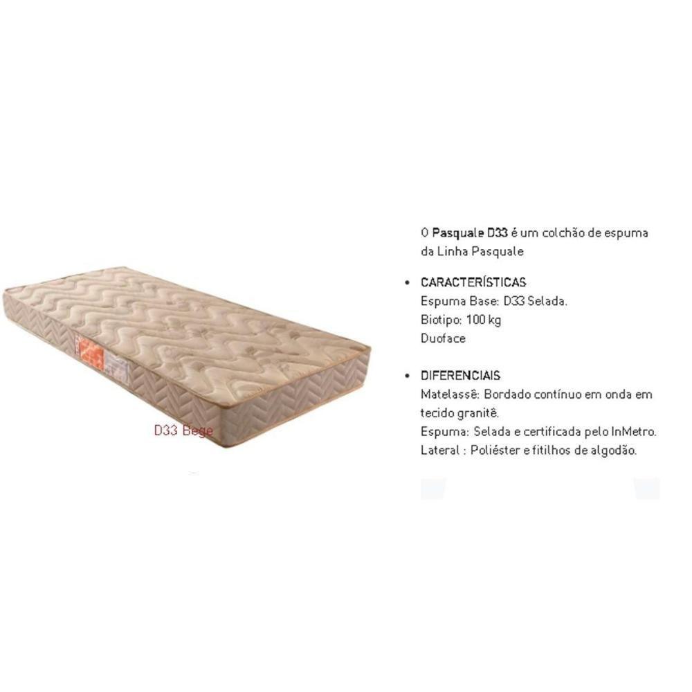 Colchão Solteiro Espuma D33 Pasquale Clean (88x188x25) - Paropas - 3