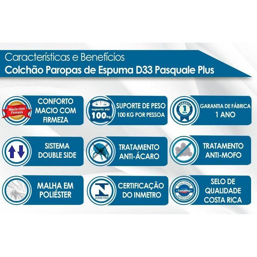 Colchão Solteiro Espuma D33 Pasquale Plus Euro Pillow Clean (88x188x25) - Paropas - 4