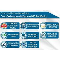 Colchão Solteiro Espuma D45 / EP Anatômico Conforto Mega Firme Euro Pillow (88x188x25) - Paropas - 2