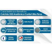 Colchão Casal D33 / EP / Anatômico Conforto Ultra Firme Euro Pillow (138x188x17) - Paropas