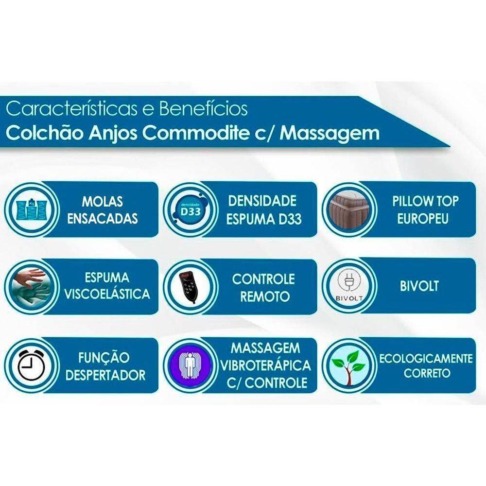Colchão King Molas MasterPocket Ensacadas Magnético c/ Vibro Massagem c/  Commodite (193x203x34) - Anjos - 4