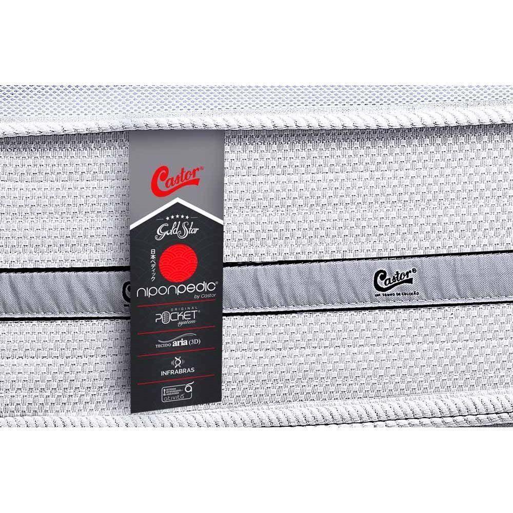 Colchão Casal Magnético c/Vibro Massagem  Niponpedic Molas Ensacadas Pocket (138x188x32) - Castor - 2