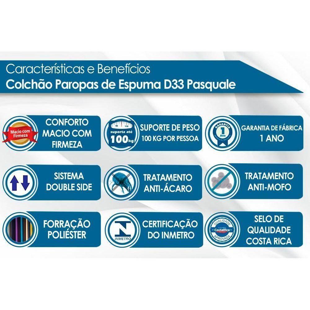 Colchão Casal Espuma D33 Pasquale Clean (138x188x18) - Paropas - 5