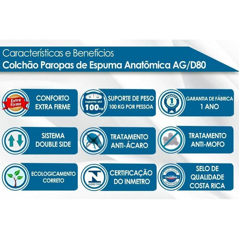 Colchão King Espuma D33  / AG 65 Confort Euro Pillow Gray (193x203x26) - Paropas - 8