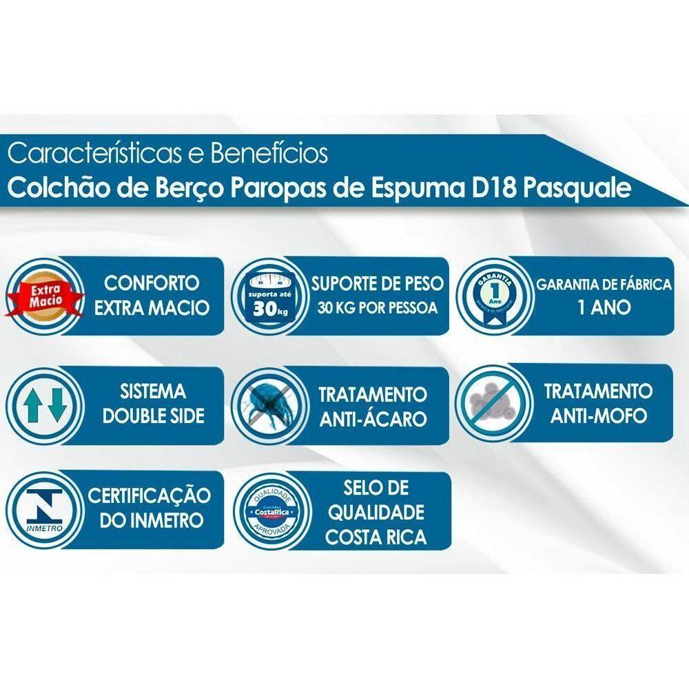 Colchão Infantil D18 Pasquale Rampa Anti-Refluxo (60x130x10) - Paropas - 2