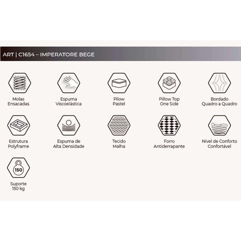 Colchão Casal Molas MasterPocket Ensacadas C1654 (138x188x34) - Herval - 4