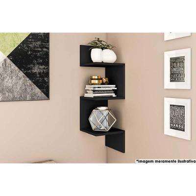 Prateleira Decorativa Quarto Bebê AM 3079 Preto - Movelbento