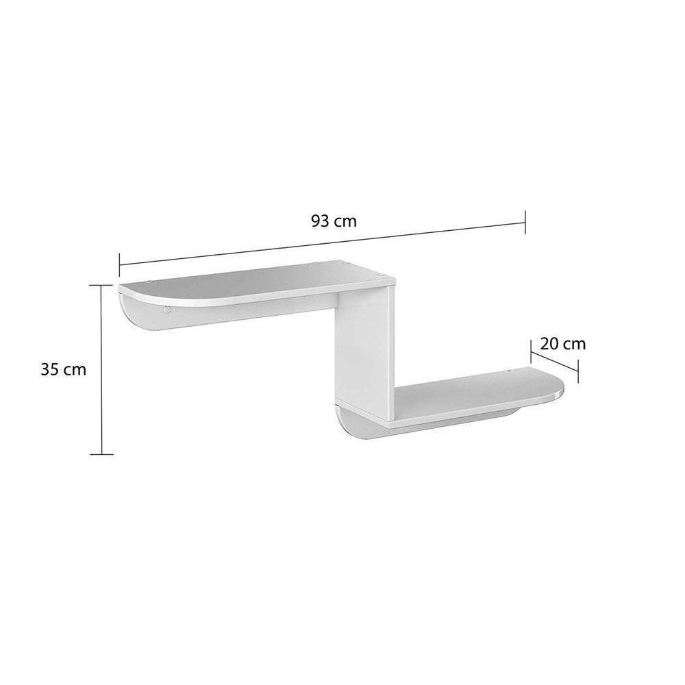 Prateleira Quarto Solteiro Infantil Z Branco - Peroba - 2