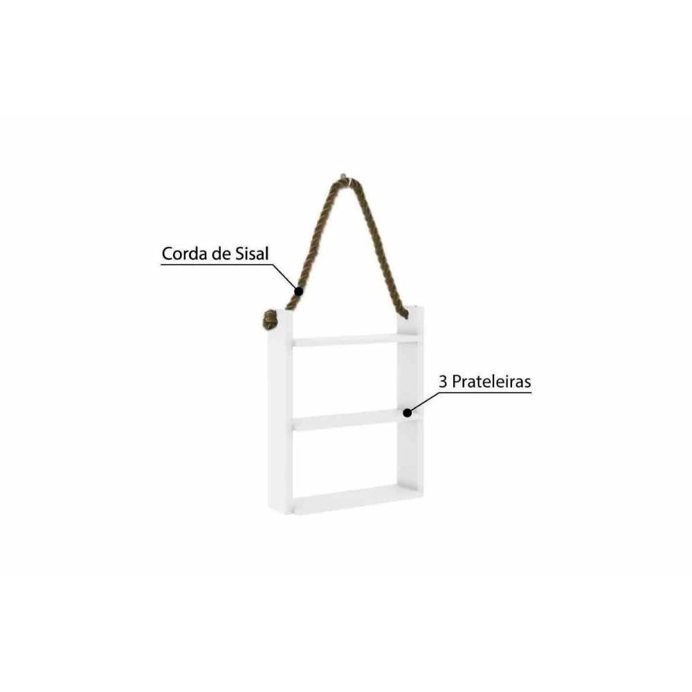 Prateleira Decorativa Quarto Bebê AM 3119 Branco - Movelbento - 3