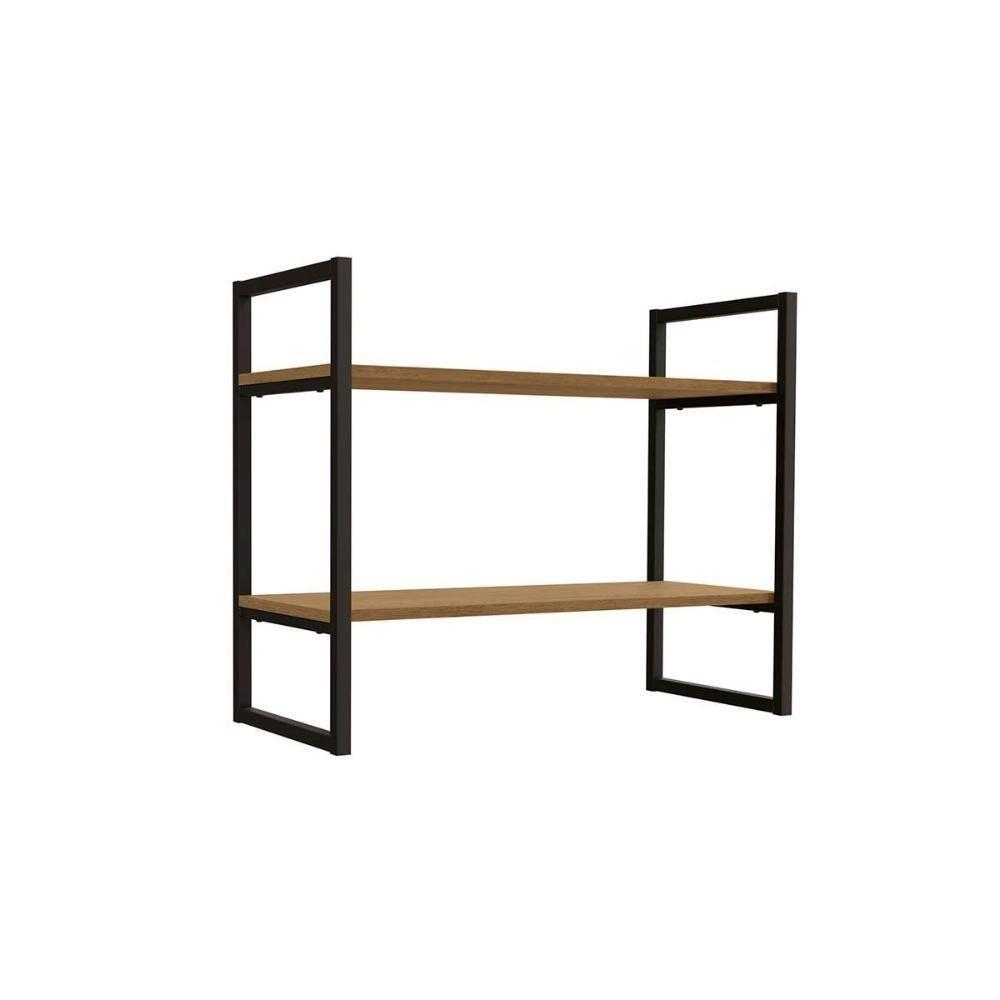 Prateleira Decorativa Quarto Bebê Industrial Li008 Freijo/preto - Kappesberg - 1