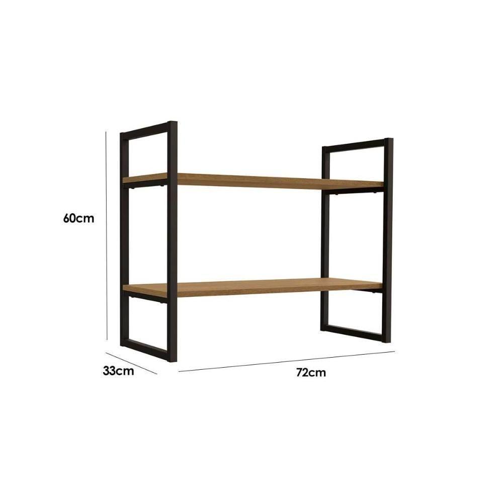 Prateleira Decorativa Quarto Bebê Industrial Li008 Freijo/preto - Kappesberg - 5