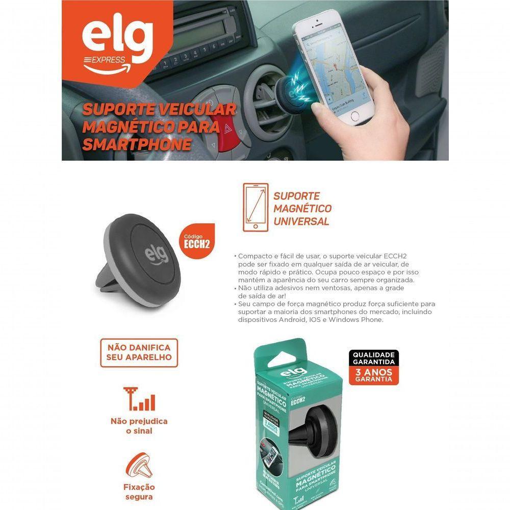Suporte Para Celular Veicular Saída De Ar Magnético Ecch2 Elg - 2