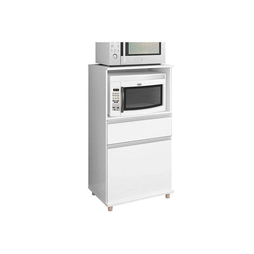 Multiuso de Cozinha Balcão  ASM142 c/ 1 Porta e 1 Gaveta Branco - Movelbento - 1