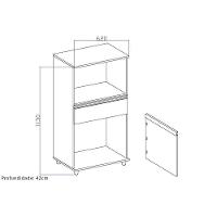 Multiuso de Cozinha Balcão  ASM142 c/ 1 Porta e 1 Gaveta Branco - Movelbento - 3