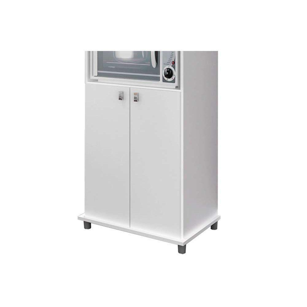 Multiuso de Cozinha Balcão  AM1010 c/ 2 Portas e Nicho p/ Microondas Branco - Movelbento - 4