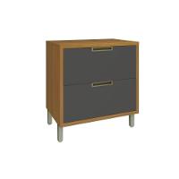 Módulo Cozinha Nesher Imperatriz Balcão  1 Porta e 1 Gaveta c/ Tampo Freijo/Grafite - 1