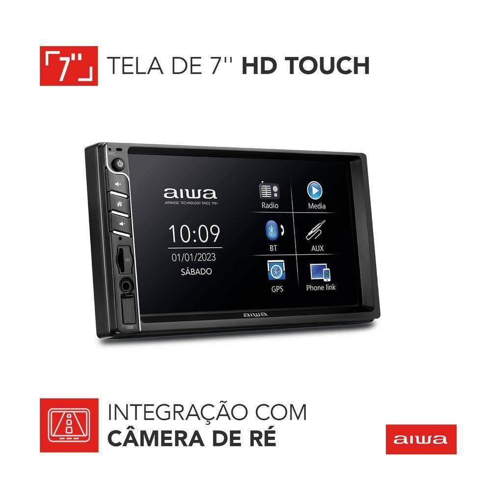 Car áudio Central Multimídia, Aiwa, Tela 7" Hd, Bluetooth, Espelhamento 2din Aws-ca-dd-01 Bivolt . - 8