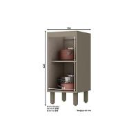 Módulo Cozinha Henn Connect Balcão  c/ 1 Porta s/ Tampo Duna/Cristal