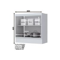 Gabinete de Cozinha Modulado Balcão Americana c/ 2 Portas s/ Tampo Branco - Henn - 7