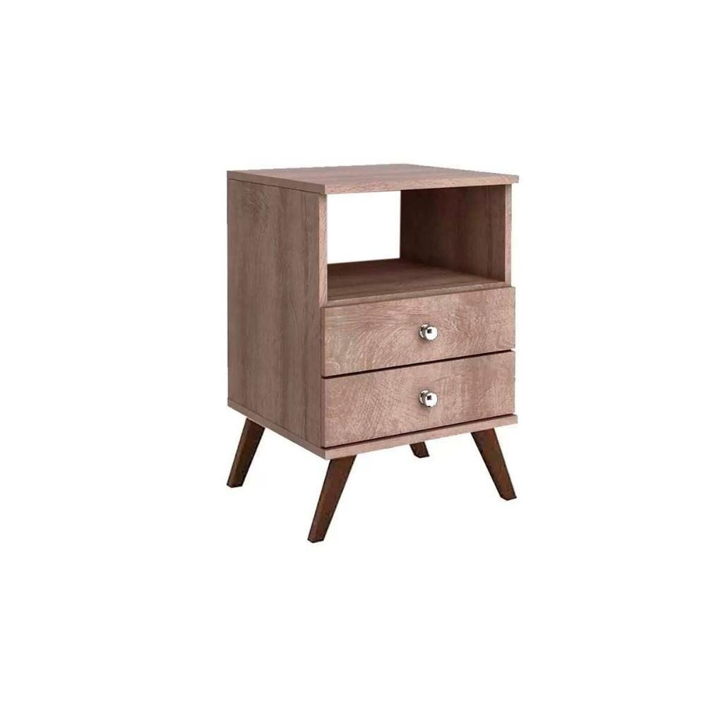 Mesa Lateral p/ Sala RT3103 c/ 2 Gavetas Preto - Movelbento - 4