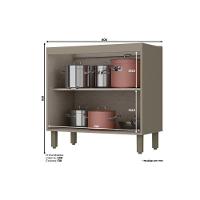 Módulo Cozinha Henn Connect Balcão  c/ 2 Portas s/ Tampo Duna/Cristal - 4