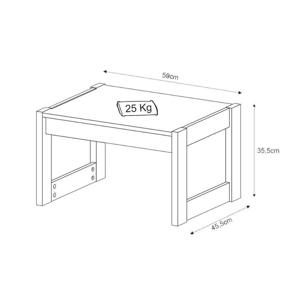 Mesa Centro Sala AZ1022 Branco/Nogal - Tecno Mobili - 5