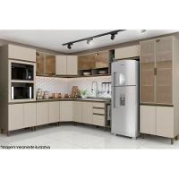 Gabinete de Cozinha Modulado Balcão Canto Oblíquo Connect 1 Porta c/Tampo Duna/Cristal - Henn - 4