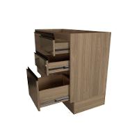 Gabinete de Cozinha Modulado  Maxxi G747 1 Porta e 4 Gavetas c/ Vidro p/ Pia Nogal - Kappesberg - 3