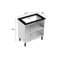 Gabinete de Cozinha Modulado Balcão p/ Cooktop Evidence 7174 c/ 2 Portas Branco - Bertolini - 4