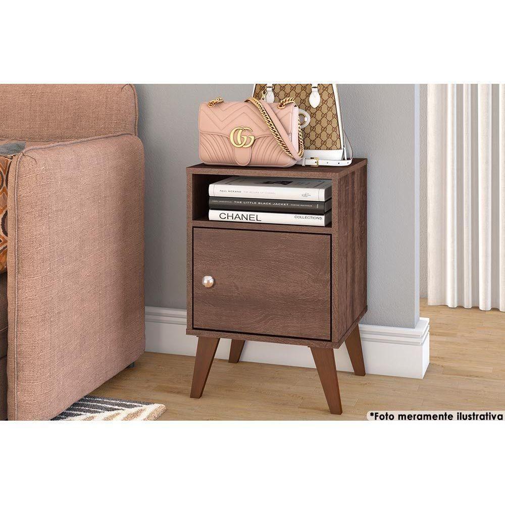 Mesa Lateral p/ Sala RT3145 c/ 1 Porta Rustico - Movelbento - 1