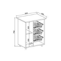 Balcão Fruteira Cozinha Luci c/ 1 Porta e 3 Cestos Branco - Genialflex