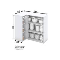 Armário de Cozinha Modulado Canto Reto Americana c/ 1 Porta 83cm Cinza - Henn
