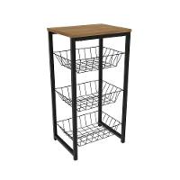 Balcão Multiuso Cozinha Fruteira Crome Indrustrial Li035 Freijo/preto - Kappesberg