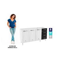 Gabinete de Cozinha Modulado Balcão Star New 3 Portas e 4 Gavetas s/ Tampo 120cm Branco - Telasul - 3