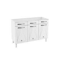 Gabinete de Cozinha Modulado Balcão Star New 3 Portas e 3 Gavetas 120cm Branco - Telasul - 1