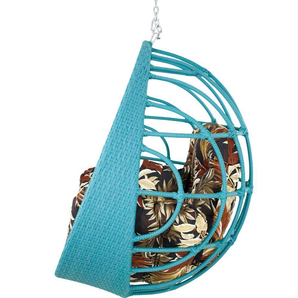 Balanço Ninho Suspenso Azul Turquia E Rivieira Marrom - 2