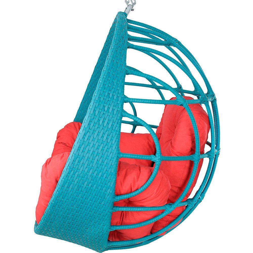 Balanço Ninho Suspenso Hungria Azul Turquia/Lisato Vermelho - 4