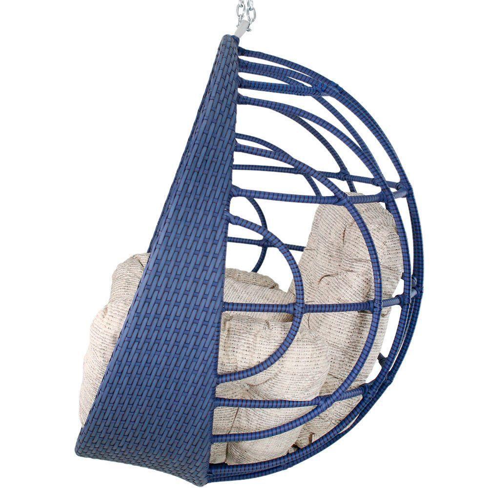 Balanço Ninho Suspenso Hungria Azul Dark E Fundo Palha - 3