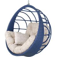 Balanço Ninho Suspenso Hungria Azul Dark E Fundo Palha - 1