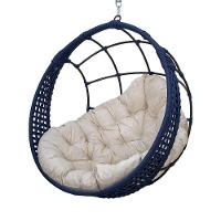 Balanço Ninho Suspenso Corda Náutica Azul Almofada Impermeável Branco + Mola E Mosquetão - 1