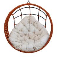 Balanço Ninho Suspenso Corda Náutica Ocre Almofada Impermeável Branco Com Mola E Mosquetão - 2
