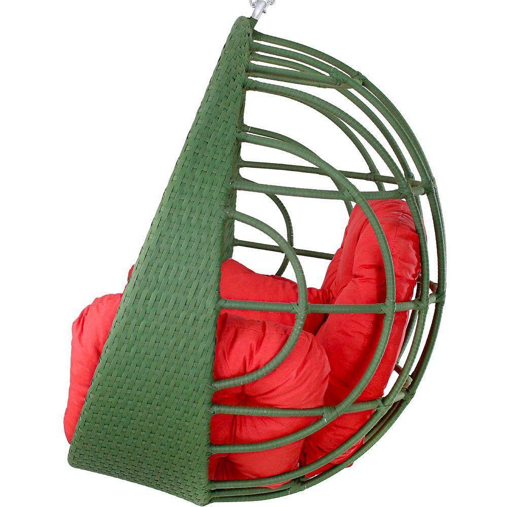 Balanço Ninho Suspenso Hungria Verde E Lisato Vermelho - 2