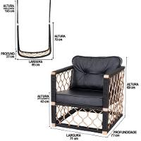 1 Balanço Suspenso 2 Poltronas Corda Náutica - 2