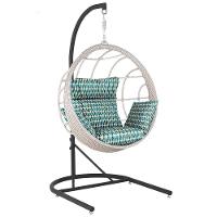 Balanço Suspenso Ninho Em Aluminie Fibra Marmore E Suporte U Preto, Tecido Impermeável - Z36 - 1