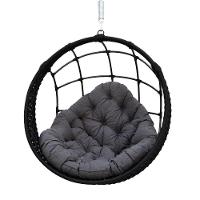 Balanço Ninho Suspenso Corda Náutica Preta Almofada Impermeável Cinza Com Mola E Mosquetão - 5