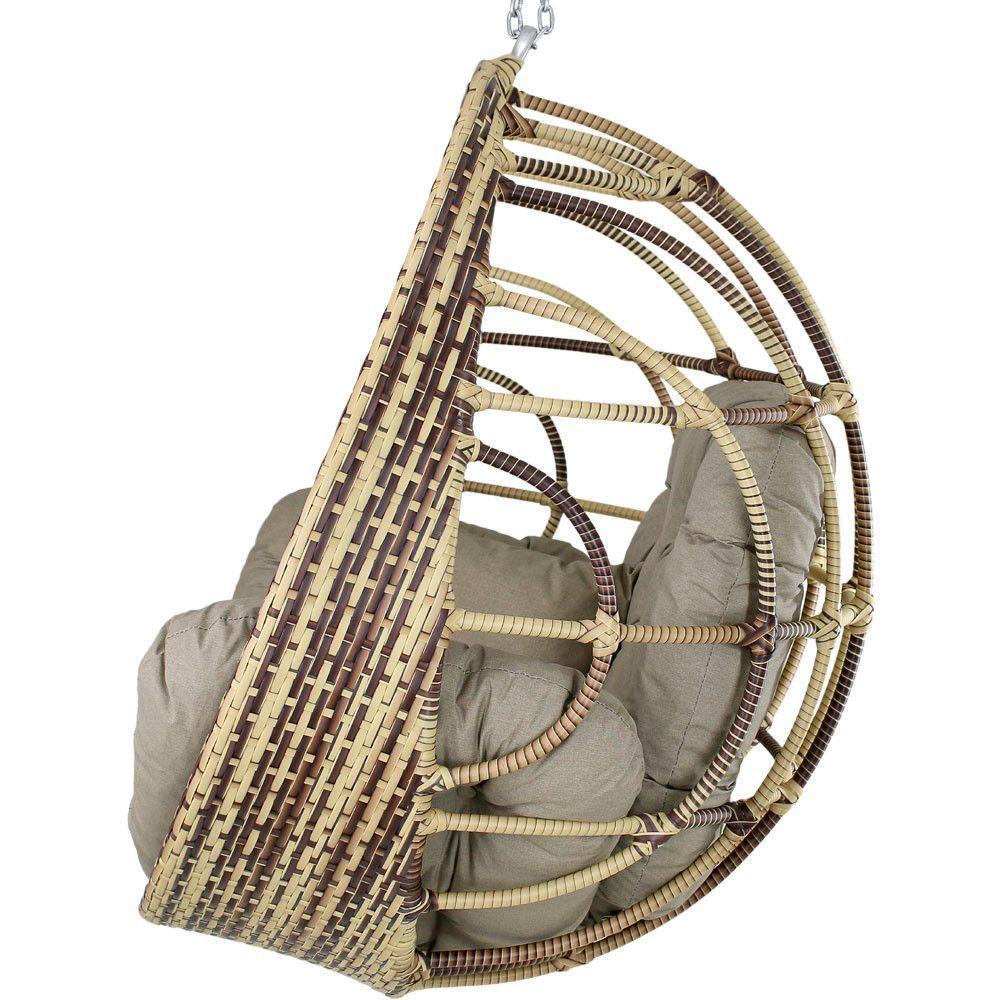 Balanço Ninho Suspenso Hungria Cappuccino E Linhão Bege - 4