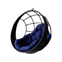 Balanço Suspenso Ninho Em Fibra C/Almofada E Mola Preto azul - 1