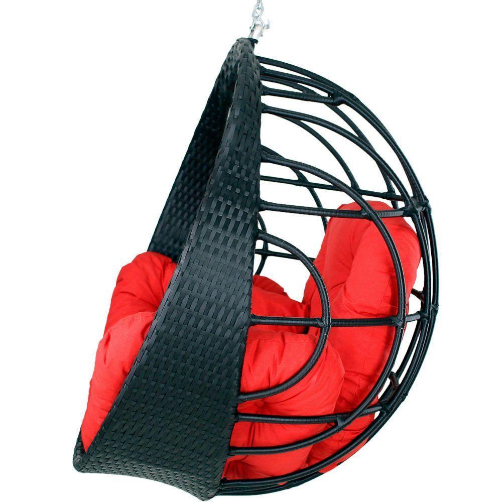 Balanço Ninho Suspenso Hungria Preto E Lisato Vermelho - 4