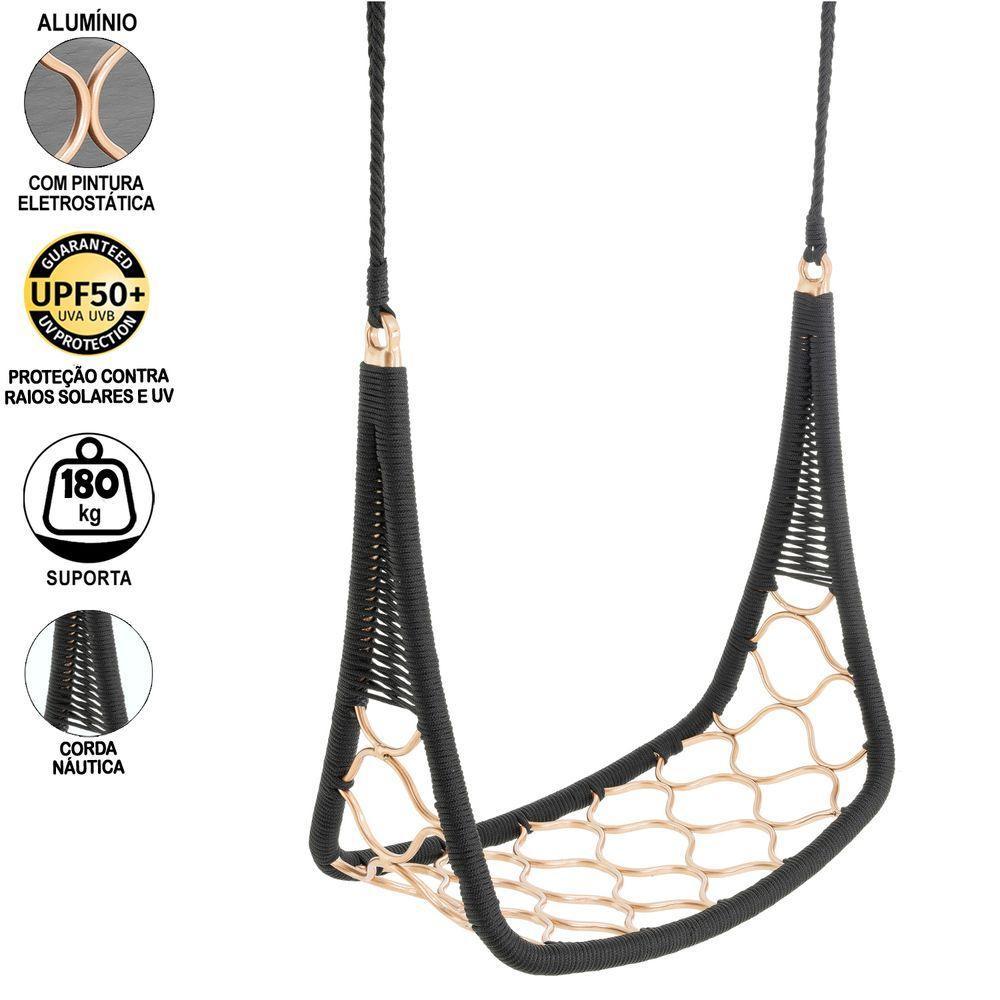 2 Balanços Suspenso Em Alumínio Bronze Corda Náutica - 3